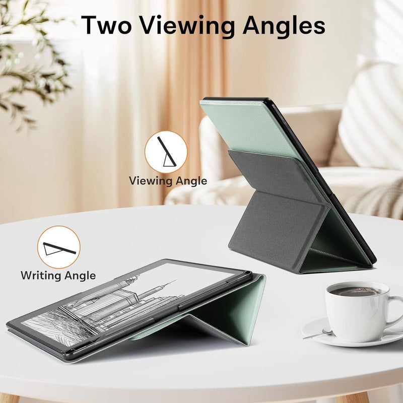 CoBak Stand Case for Kindle Scribe - Premium Folio Leather Cover with Pen Holder, Auto Sleep/Wake - Compatible with 10.2 Inch Kindle Scribe (2022/2024 Release) | Premium, Leather Cover, with Pen Holder, Auto Sleep/Wake, 2022/2024 Release - Image 2